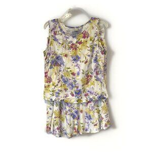 Click by Color Me Cotton Floral Tank Top & Shorts Set Cottagecore‎ Grannycore